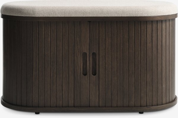 Bench LYNGVIG tambour doors beige/dark oak
