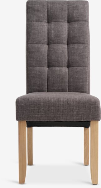 Spisestol BJERREBY grått stoff/natur eikefarget