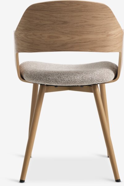 Spisestol HVIDING beige stoff/natur eikefarget