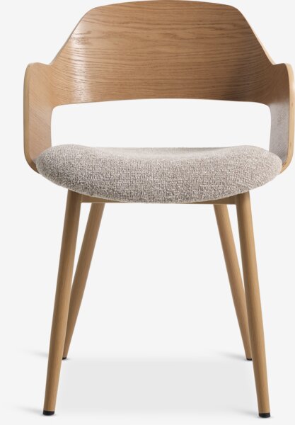 Spisestol HVIDING beige stoff/natur eikefarget