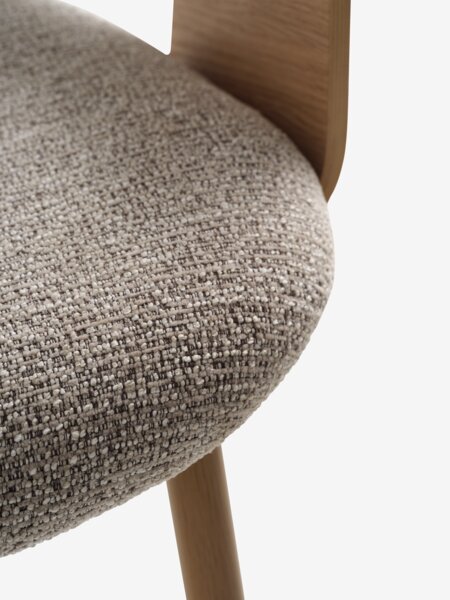 Spisestol HVIDING beige stoff/natur eikefarget