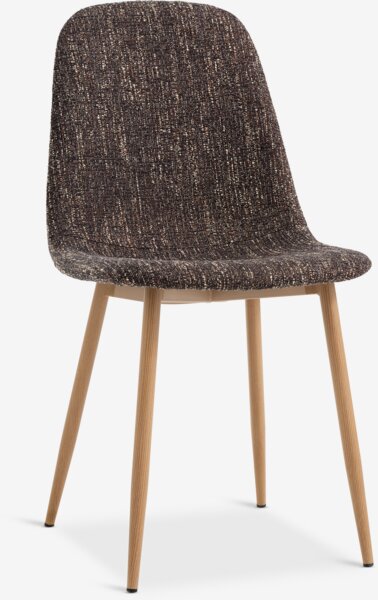 Dining chair JONSTRUP dark brown/natural oak colour