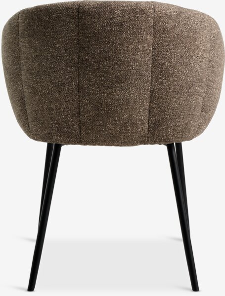Dining chair PEJRUP brown fabric/black