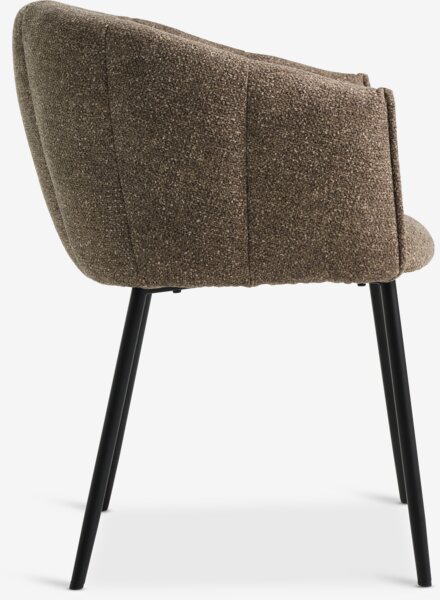Dining chair PEJRUP brown fabric/black
