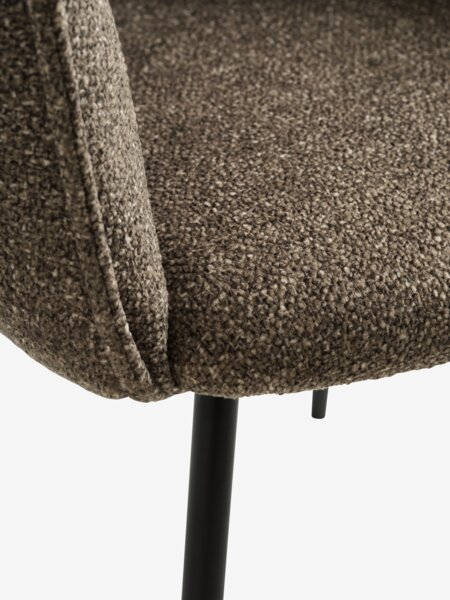 Dining chair PEJRUP brown fabric/black