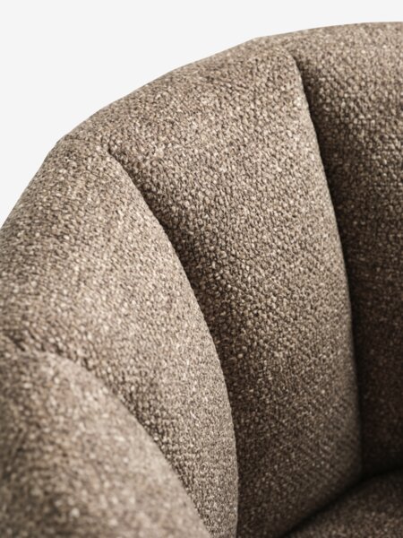 Dining chair PEJRUP brown fabric/black