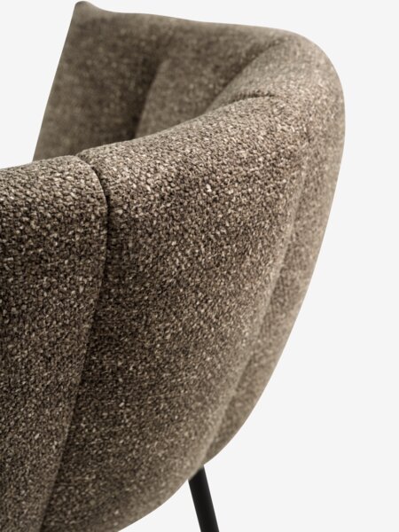 Dining chair PEJRUP brown fabric/black