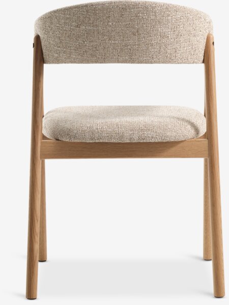 Dining chair VOSTRUP beige fabric/natural oak