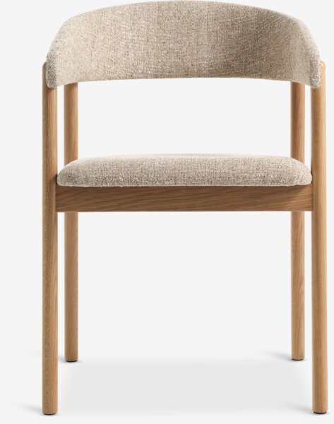 Dining chair VOSTRUP beige fabric/natural oak