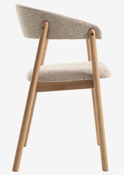 Dining chair VOSTRUP beige fabric/natural oak