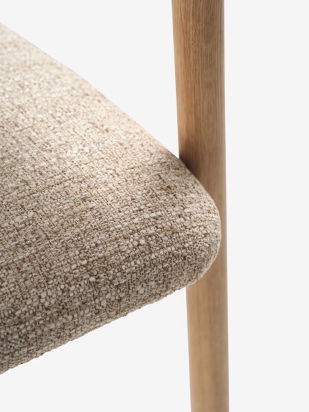 MARSTRAND L200/280 bord natur ek + 4 VOSTRUP stol beige