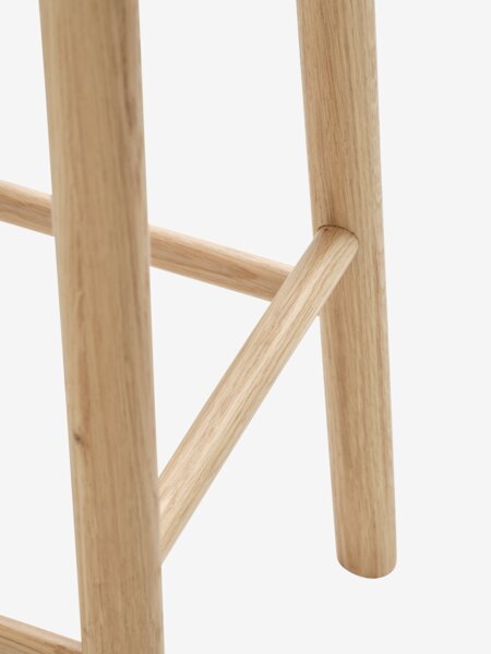 Bar stool SALSMOSE beige fabric/natural oak