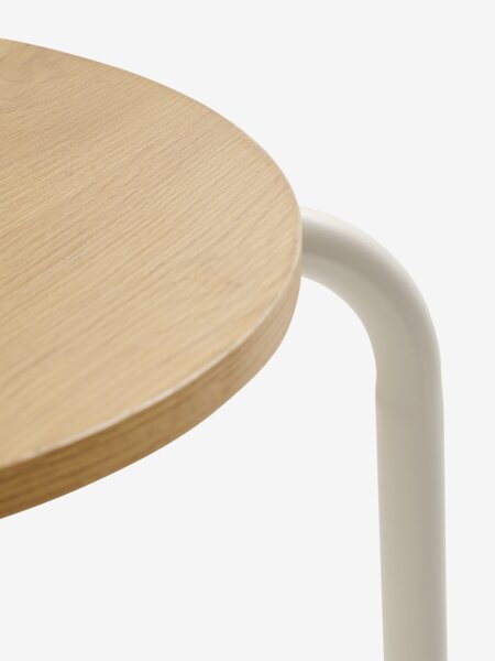 BREDSTRUP Ø85 bord + 4 BREDSTRUP stol beige/varm eik