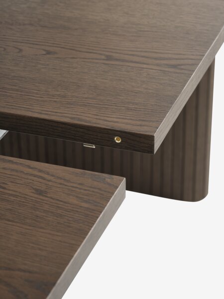 LYNGVIG L180/260 bord mörk ek + 4 EJSING stol beige/mörk ek