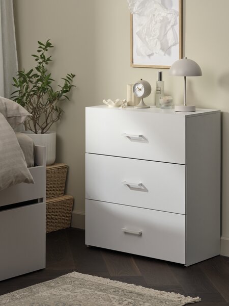 Commode KORUP 3 tiroirs blanc
