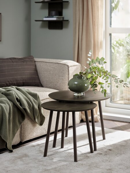 Settbord MUNKEBO Ø55/Ø45 mørk eikefarget 2stk
