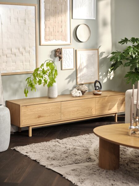 TV-meubel ALSTED 1 deur 2 lades naturel eiken kleur
