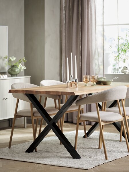 Spisebord ROSLEV 95x160 natur eik/svart