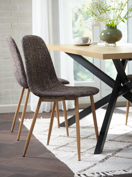 Dining chair JONSTRUP dark brown/natural oak colour