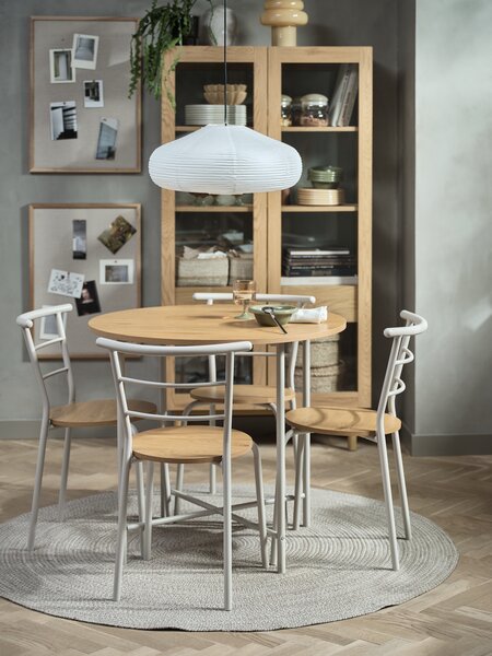 BREDSTRUP Ø85 bord + 4 BREDSTRUP stol beige/varm eik
