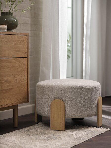 Poef DALAGER Ø56 beige stof