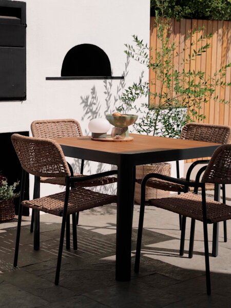 SIRDAL L91 Tisch Hartholz + 4 ORKANGER Stuhl natur