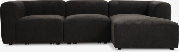 Modulaire bank SKEJBY 3-zits chaise longue donkerbruin