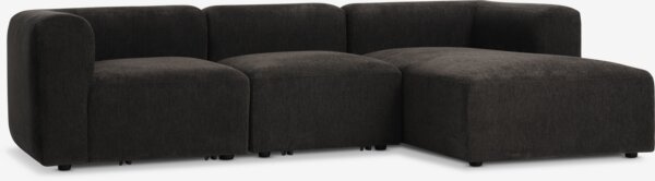 Modulaire bank SKEJBY 3-zits chaise longue donkerbruin