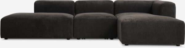Modular sofa SKEJBY 3 pers. chaise/open dark brown