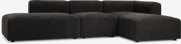 Modular sofa SKEJBY 3 pers. chaise/open dark brown