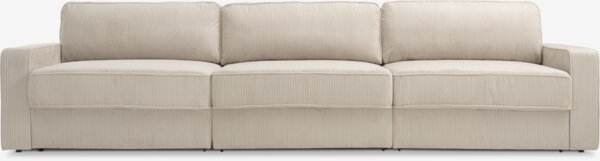 Modular sofa bed SJELLE 3 pers. with armrests beige