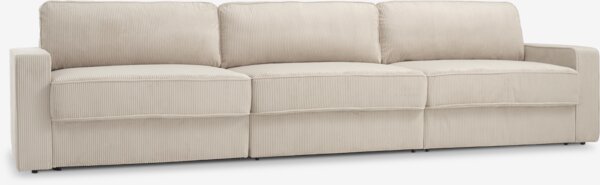 Modular sofa bed SJELLE 3 pers. with armrests beige
