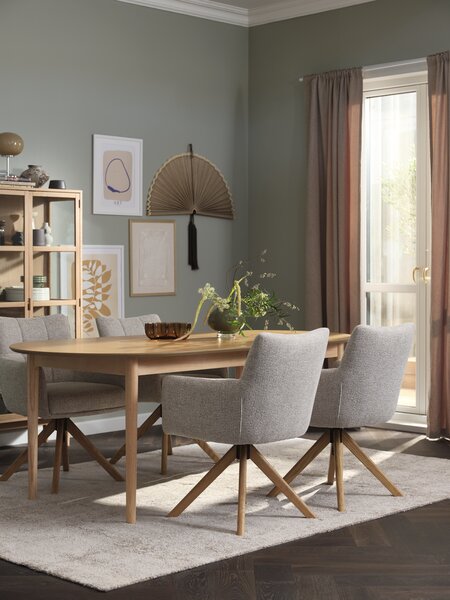 MARSTRAND L200/280 natural oak + 4 VEMMETOFTE beige