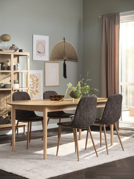 MARSTRAND L200/280 natural oak + 4 JONSTRUP dark brown
