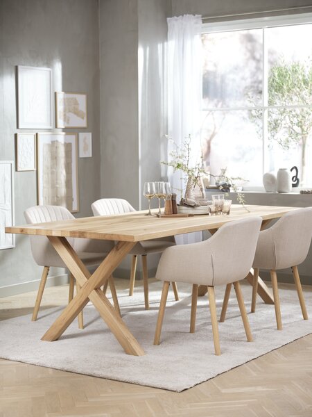 GRIBSKOV Tavolo L230 cm rovere naturale + 4 ADSLEV beige