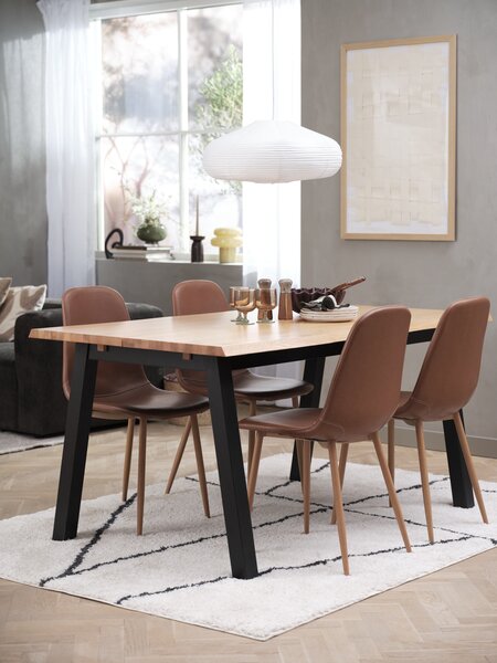 SKOVLUNDE L160 tafel naturel eiken + 4 JONSTRUP stoelen