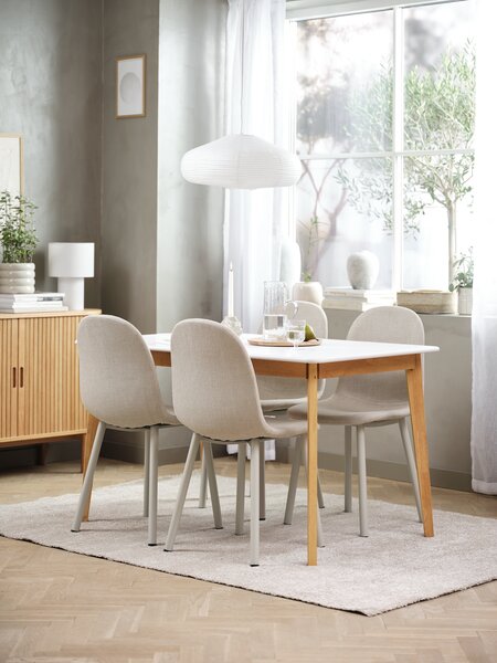 JEGIND L130 table white + 4 EJSTRUP chairs beige