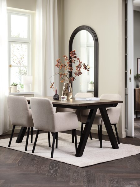 SANDBY L160 Tisch dunkel Eiche + 4 SOTTRUP beige/schwarz