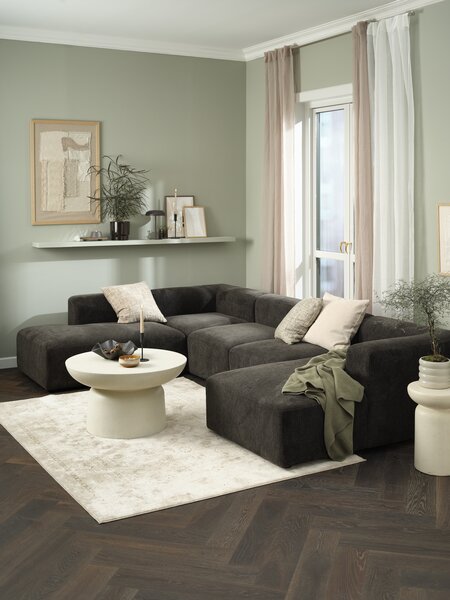 Modulsofa SKEJBY 5-seter sjeselong/åpen mørk brun