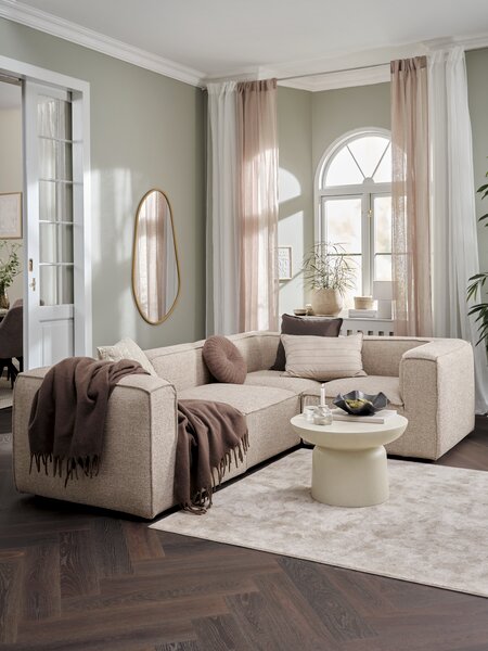 Modular sofa SKIBBY 5 pers. corner sand fabric