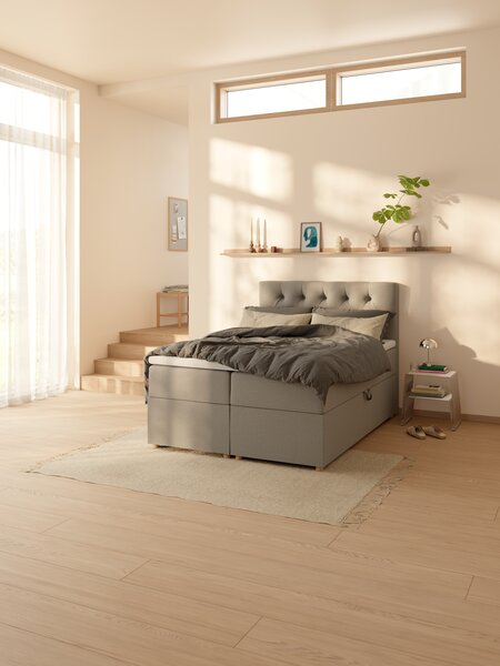 Kontinentalseng 140x200 TYSLA + MURU grå-23 Fast