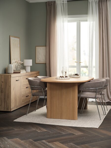 Sideboard LINTRUP 2 Türen 3 Sch. wilde natürliche Eichenf.