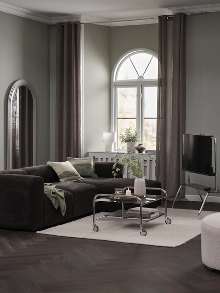 Modulaire bank SKEJBY 3-zits chaise longue donkerbruin