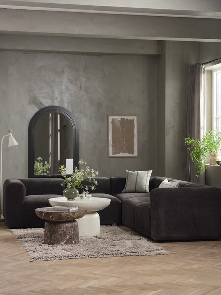 Sofabord LYDUM Ø60 brun marmor-look fibersement