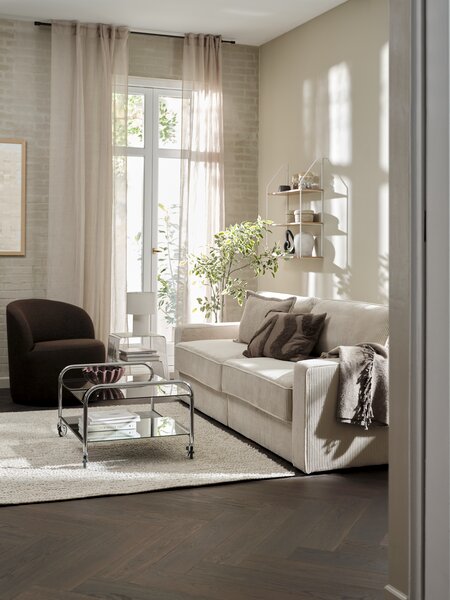 Modular sofa bed SJELLE 3 pers. with armrests beige