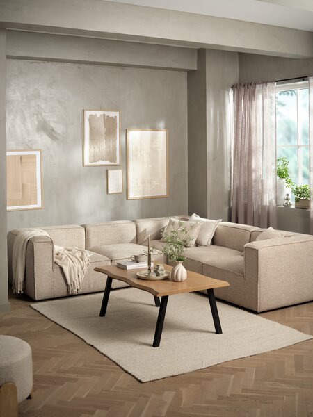 Modular sofa SKIBBY 5 pers. corner sand fabric
