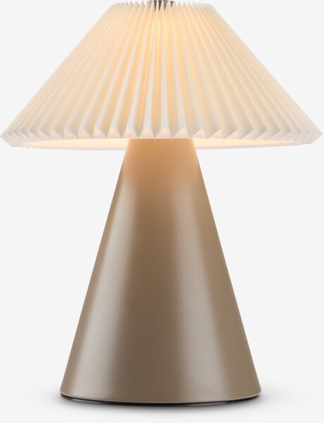 Batterilampe ESMUND Ø17xH20cm brun/hvit m/timer