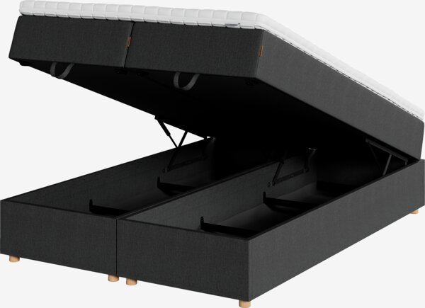 Boxspring 140x200 HOLMELVA + KOLA grijs-40 heel stevig