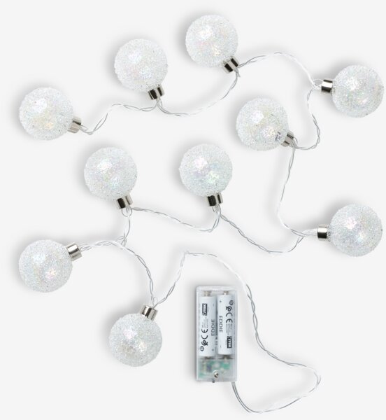 Светлинна верига PYNT Д90см стъкло с 10 LED и таймер