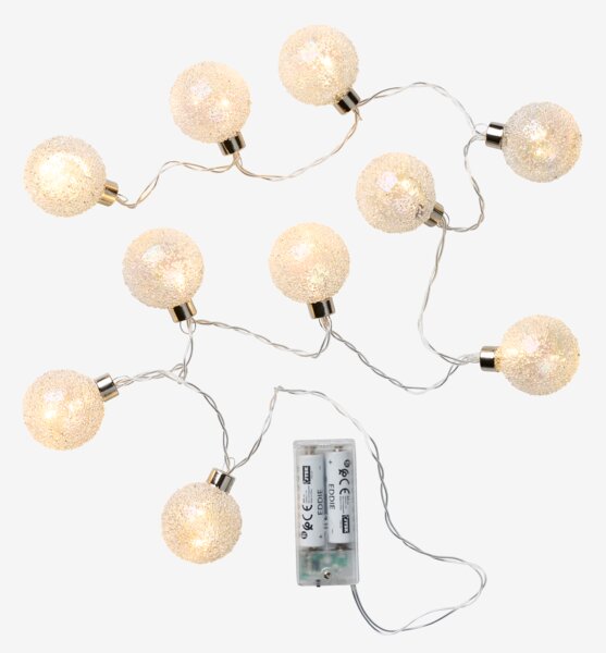Светлинна верига PYNT Д90см стъкло с 10 LED и таймер